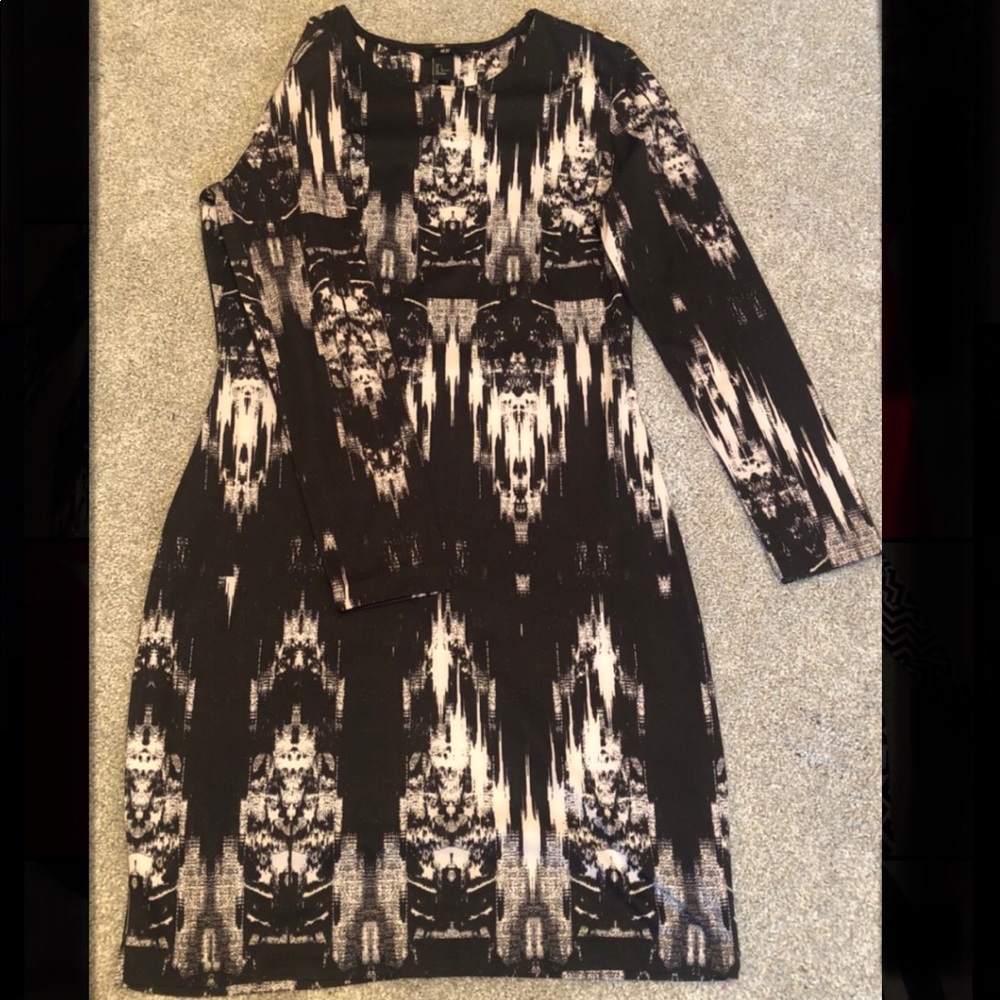 H&M black and off white dress